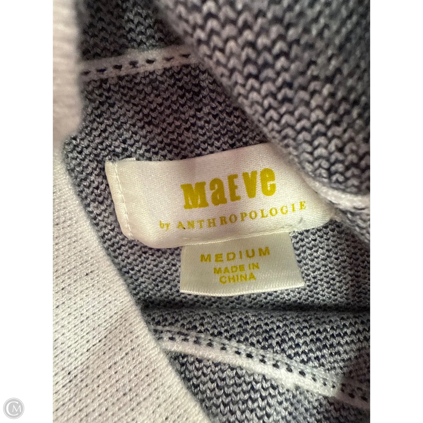 Sweater By Maeve In Blue & White, Size: M