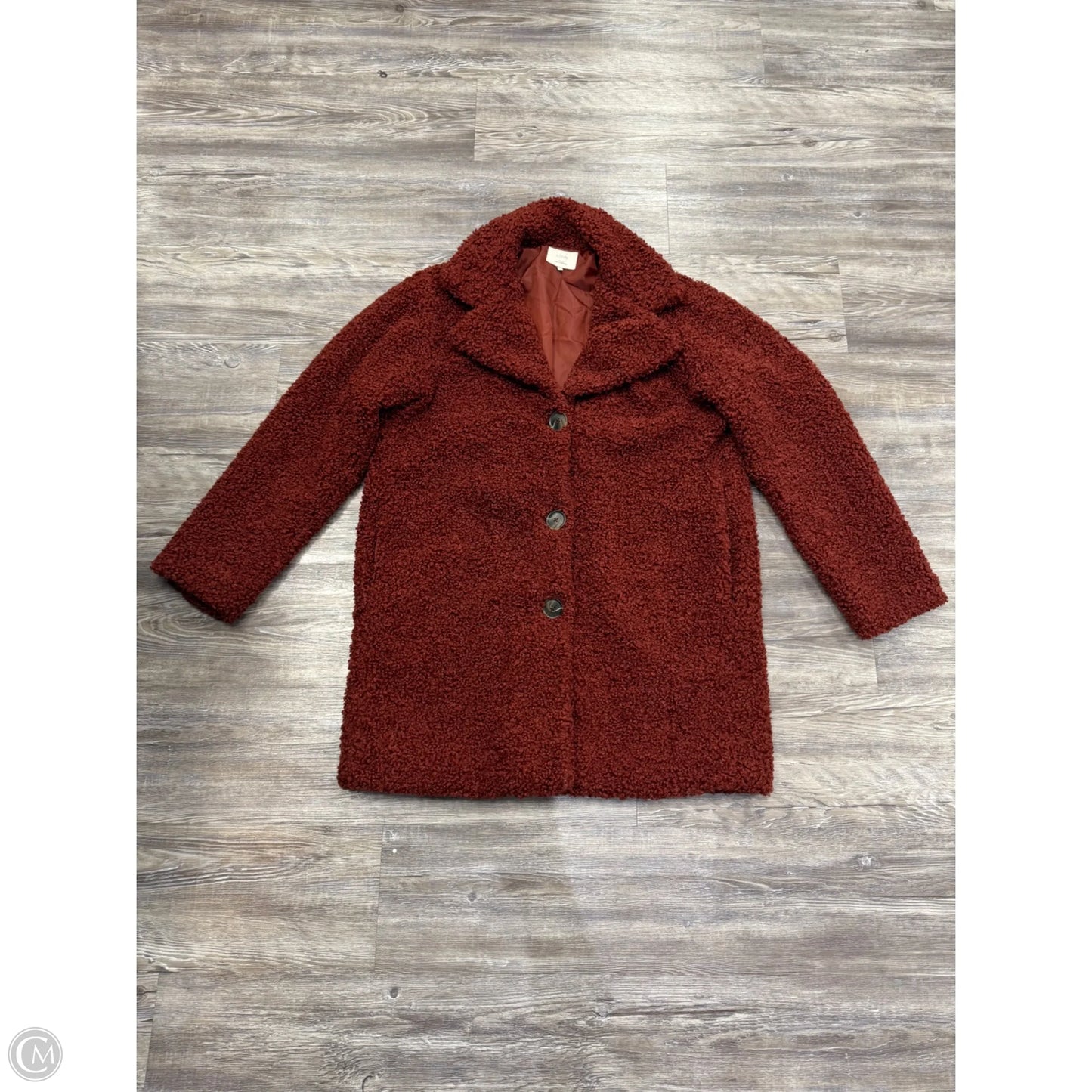 Coat Faux Fur & Sherpa By Numph In Maroon, Size: L