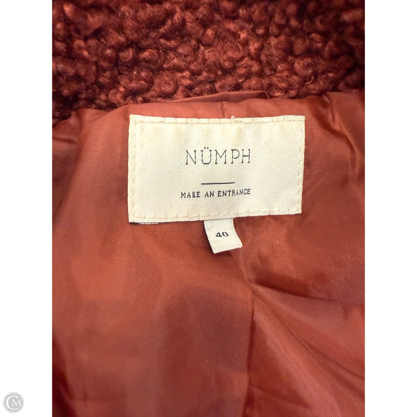 Coat Faux Fur & Sherpa By Numph In Maroon, Size: L