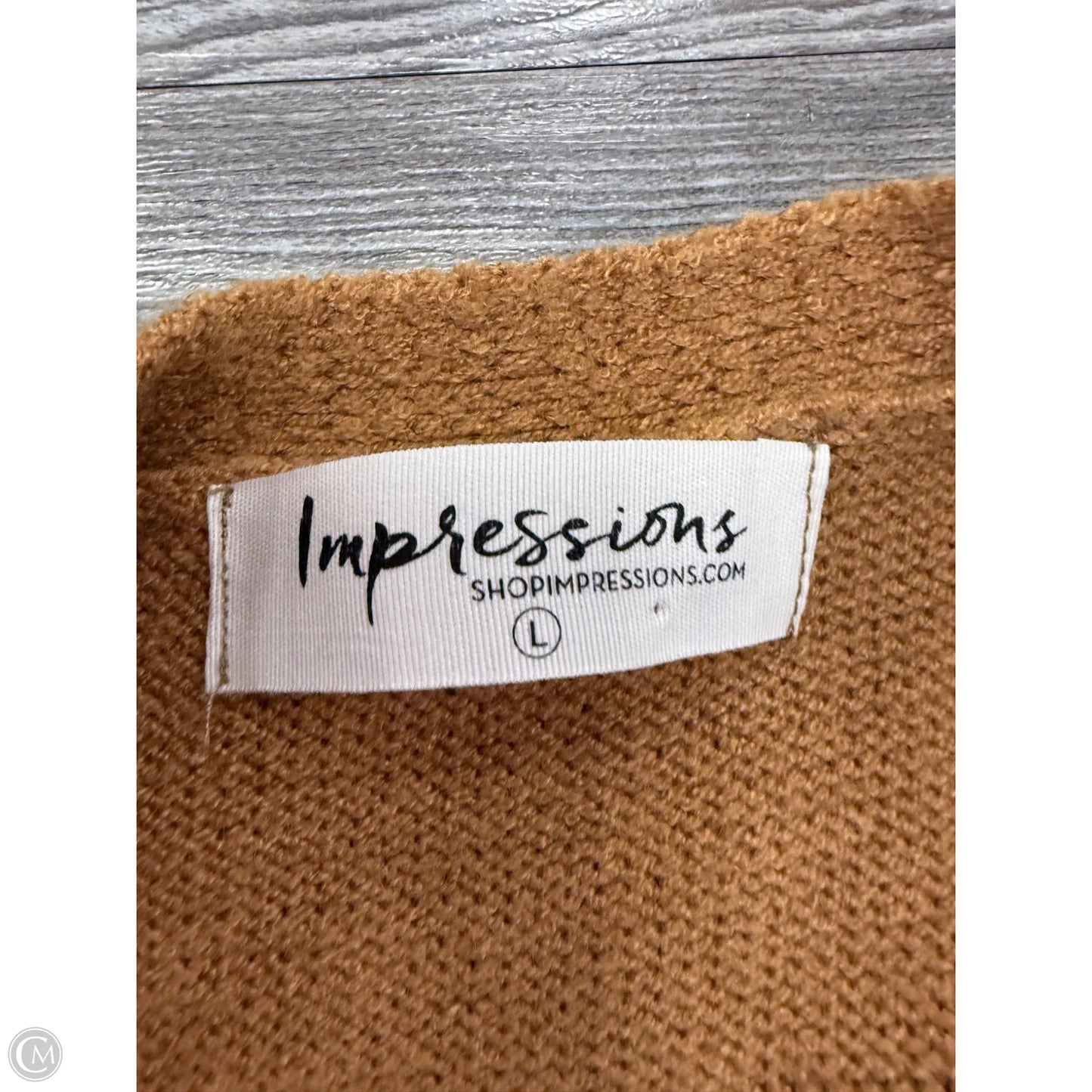 Cardigan By Impressions In Tan, Size: L