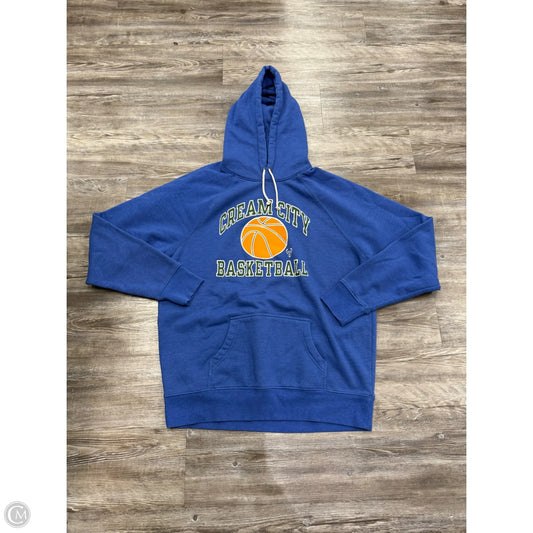Athletic Sweatshirt Hoodie By Homage In Blue, Size: Xl