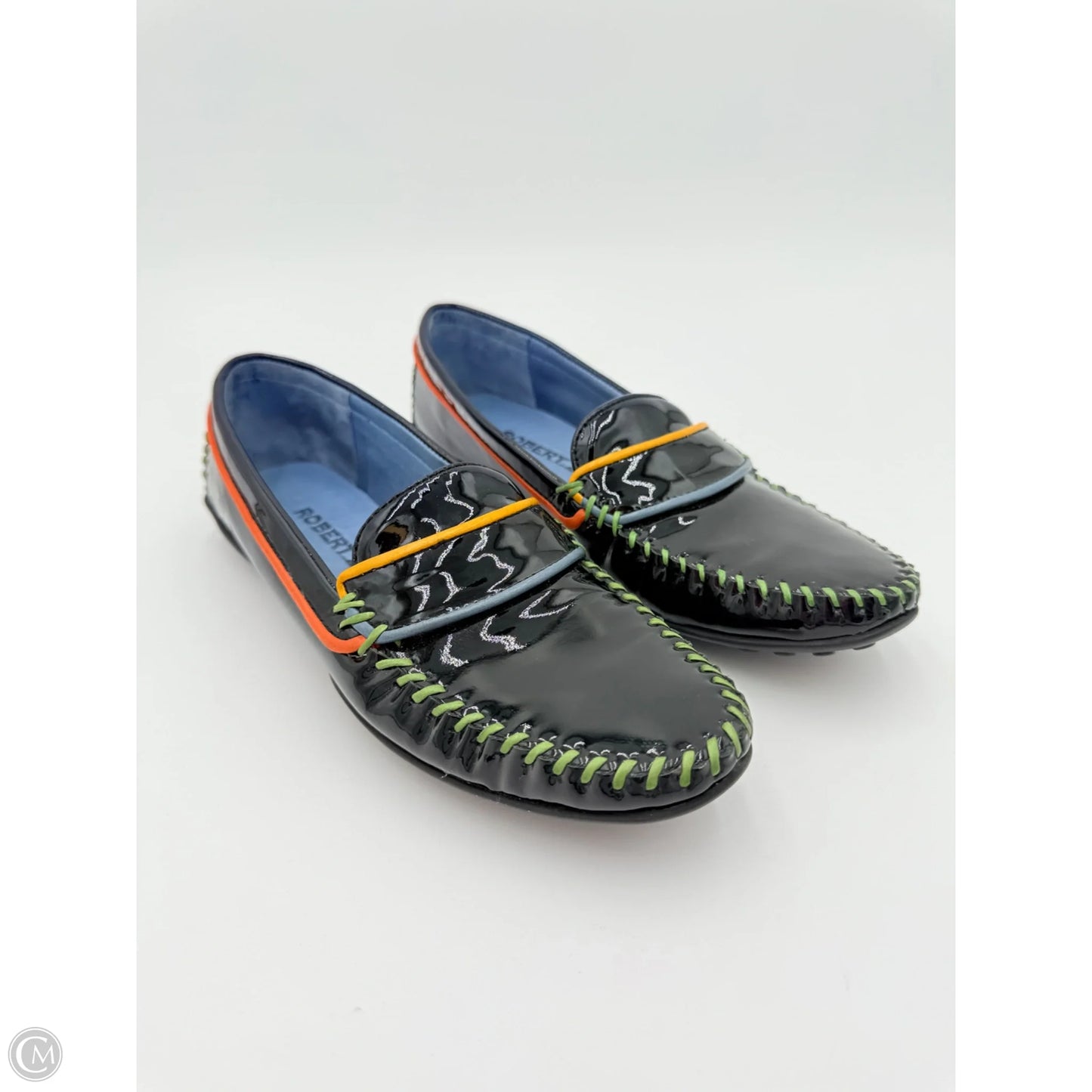 Shoes Flats By Robert Zur In Black & Blue, Size: 7.5 Narrow