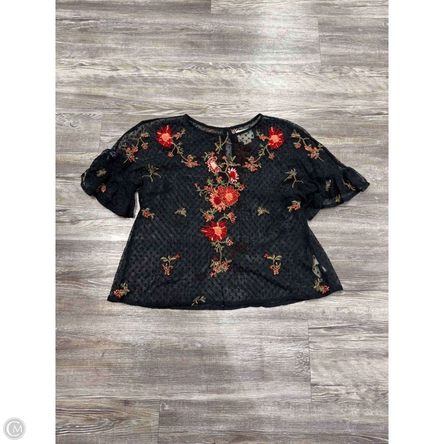 Top Short Sleeve By Maeve In Blue & Pink, Size: S