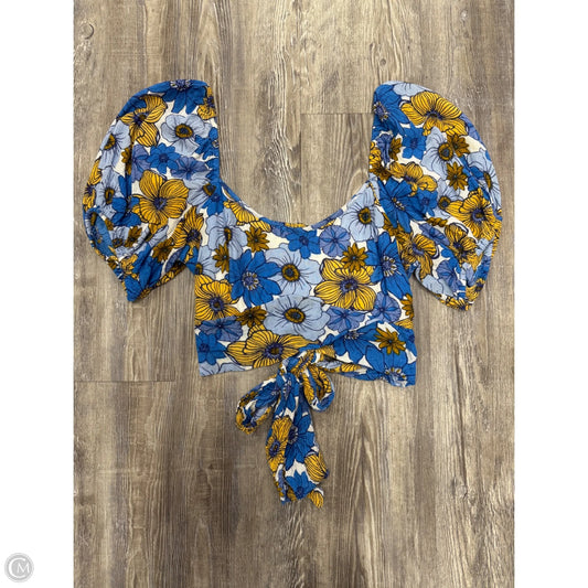 Top Short Sleeve By OG COLLECTIVE  In Floral Print, Size: M