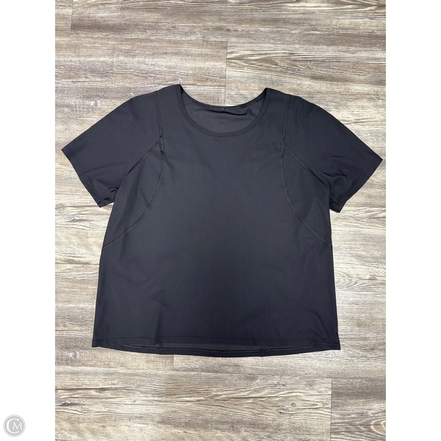 Athletic Top Short Sleeve By Lululemon In Black, Size: M