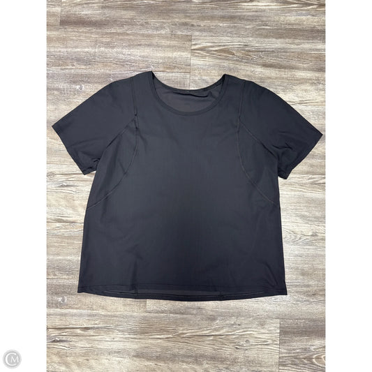 Athletic Top Short Sleeve By Lululemon In Black, Size: M