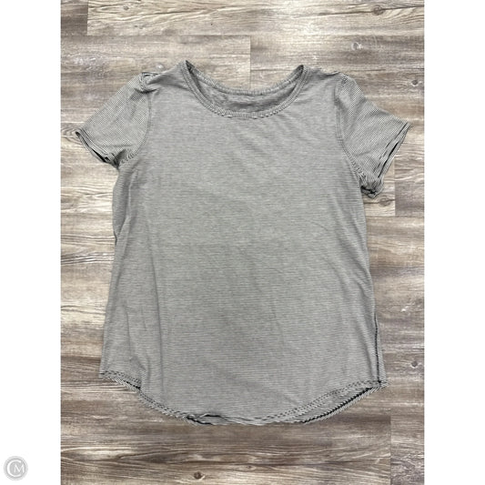 Athletic Top Short Sleeve By Lululemon In Striped Pattern, Size: L