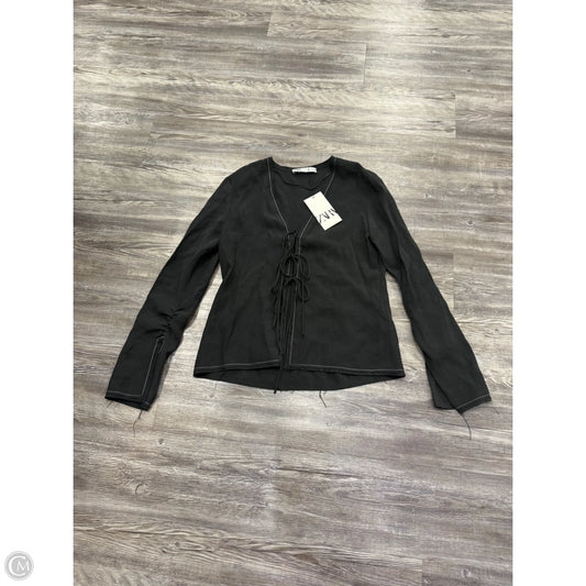 Top Long Sleeve By Zara In Black, Size: M