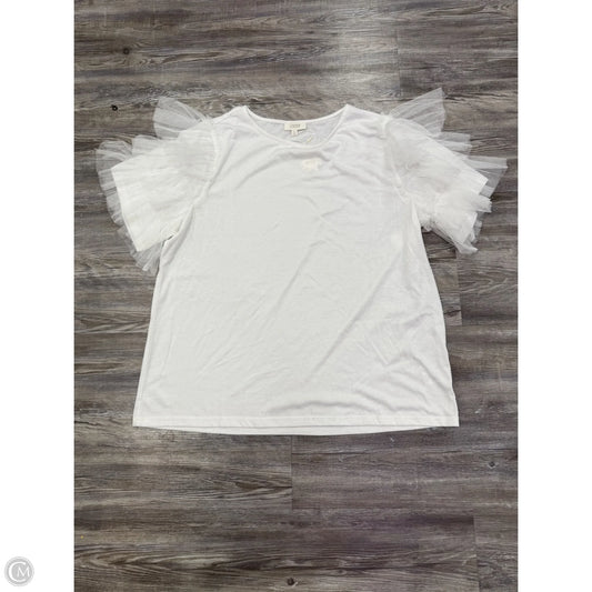 Top Short Sleeve By Oddi In White, Size: 3x