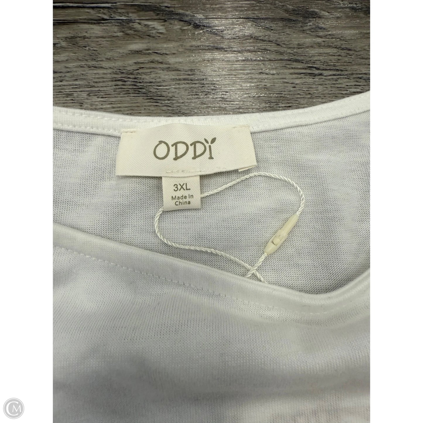 Top Short Sleeve By Oddi In White, Size: 3x