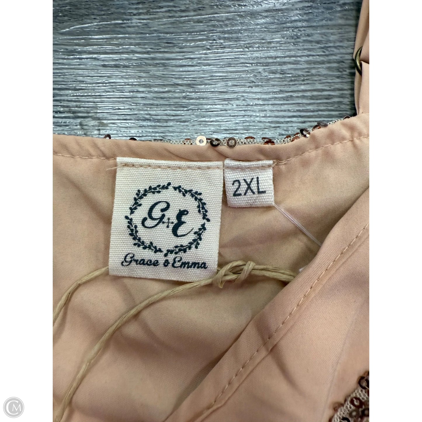Top Sleeveless By Grace & Emma In Peach, Size: 2x