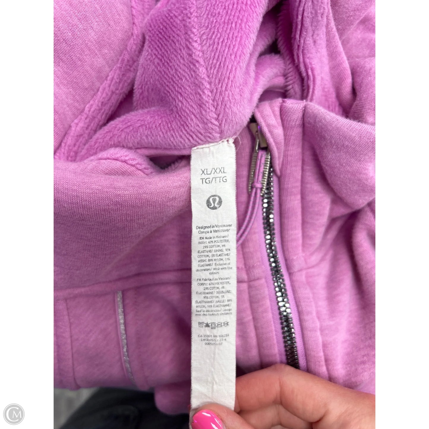Athletic Sweatshirt Hoodie By Lululemon In Purple, Size: Xl