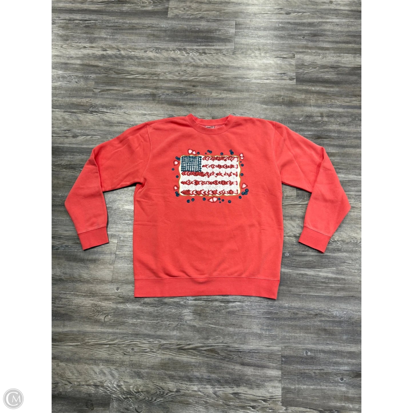 Sweatshirt Crewneck By Living Fully In Coral, Size: L