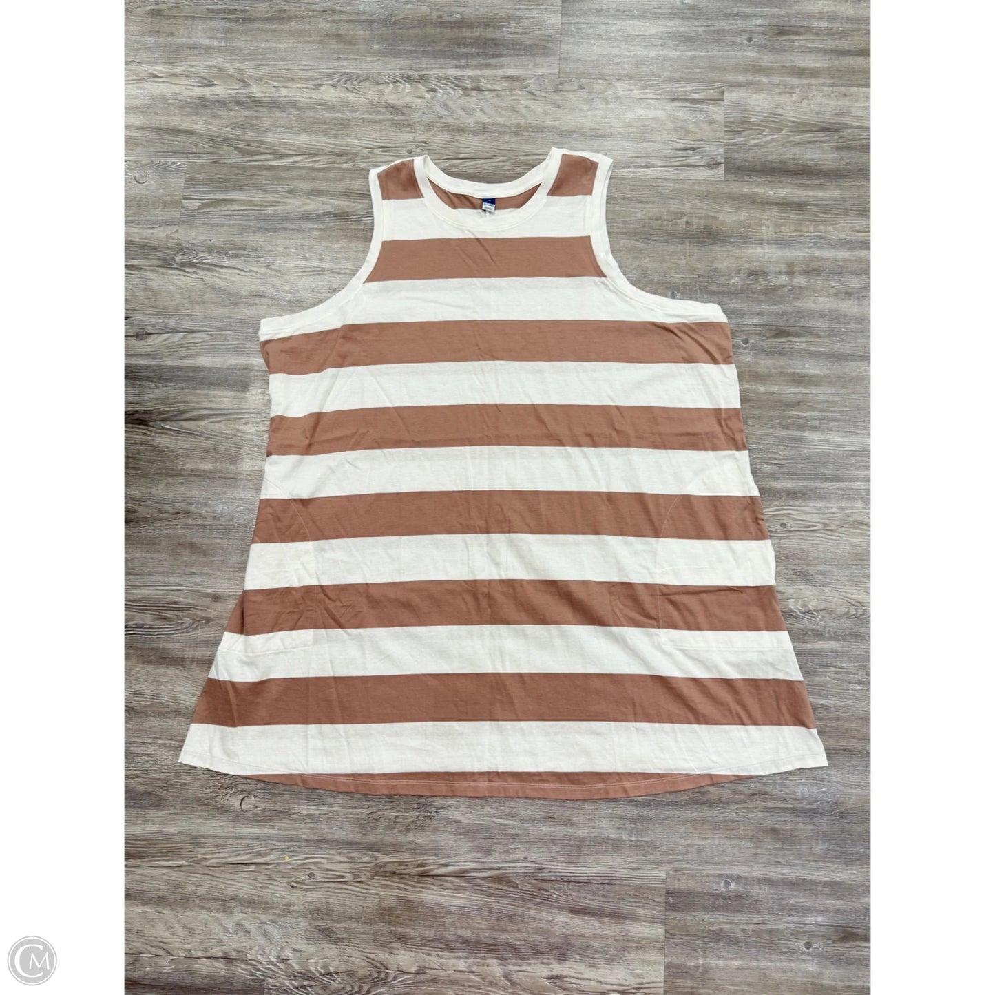 Dress Casual Midi By Old Navy In Tan & White, Size: 4x