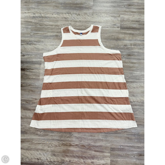 Dress Casual Midi By Old Navy In Tan & White, Size: 4x