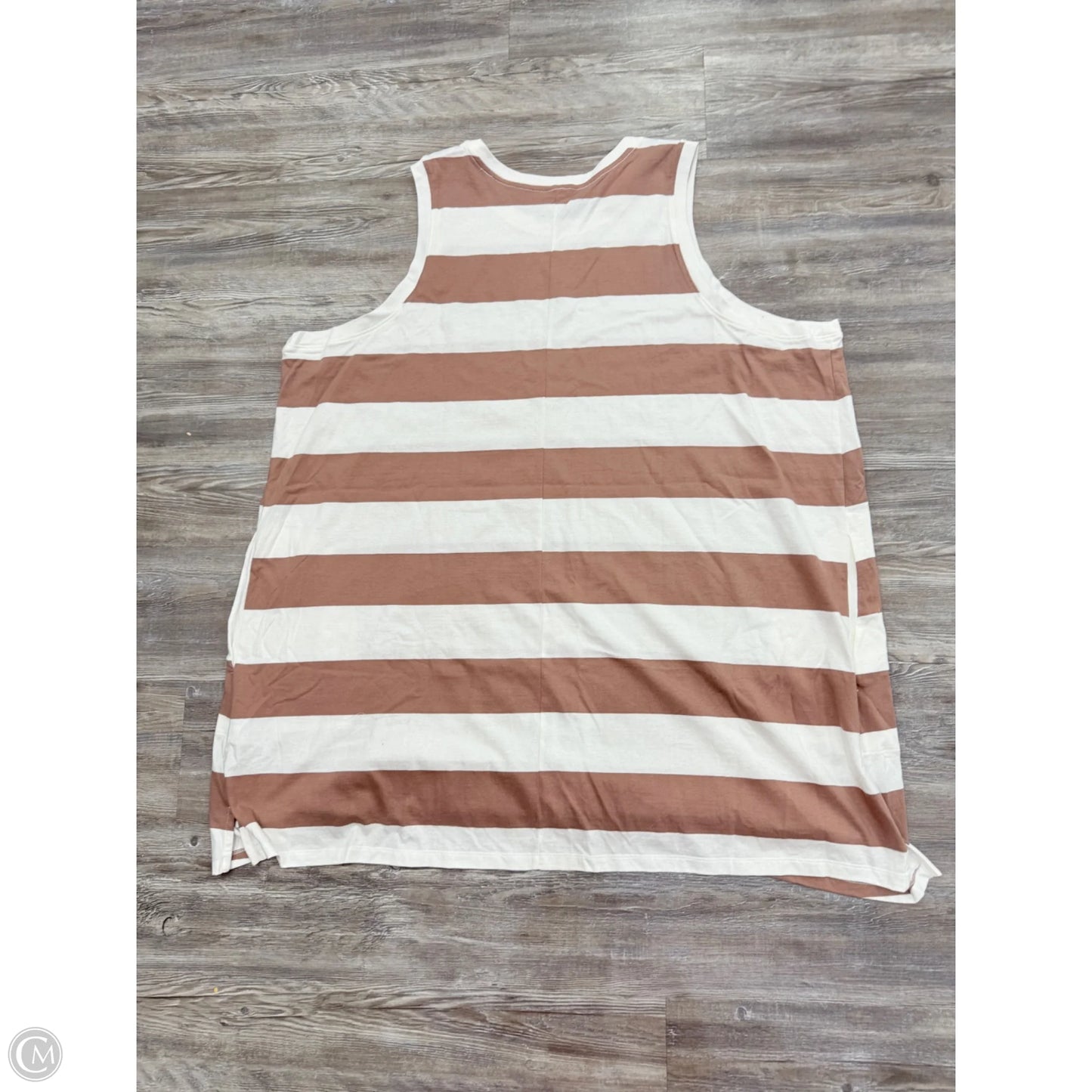 Dress Casual Midi By Old Navy In Tan & White, Size: 4x
