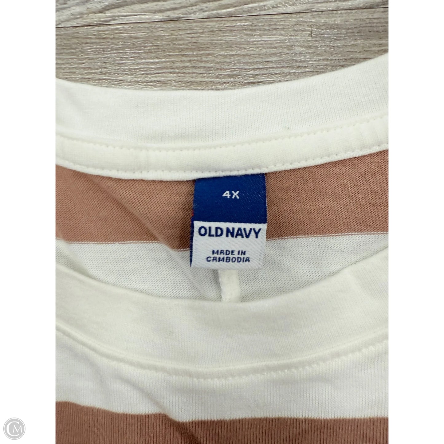 Dress Casual Midi By Old Navy In Tan & White, Size: 4x