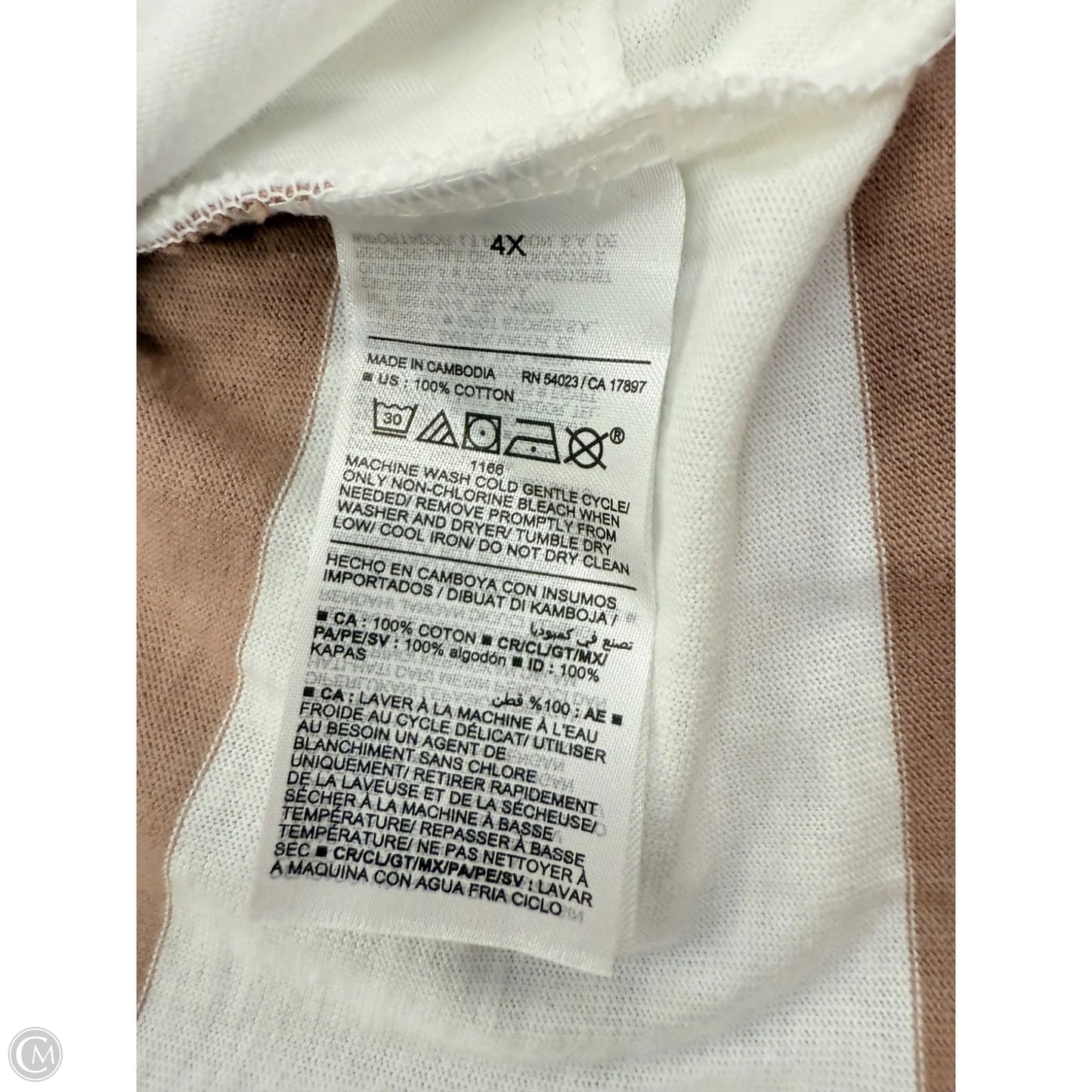 Dress Casual Midi By Old Navy In Tan & White, Size: 4x