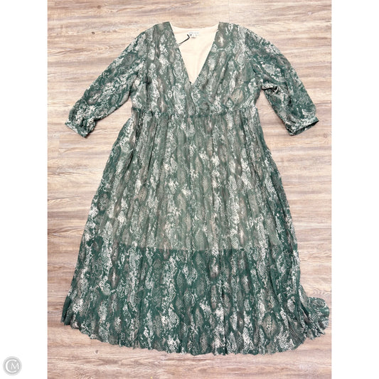 Dress Casual Maxi By Ava & Viv In Green & White, Size: 3x