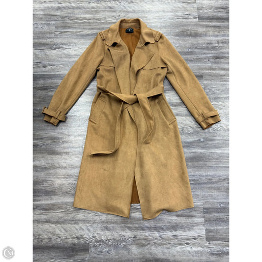 Coat Trench Coat By Tahari In Tan, Size: M