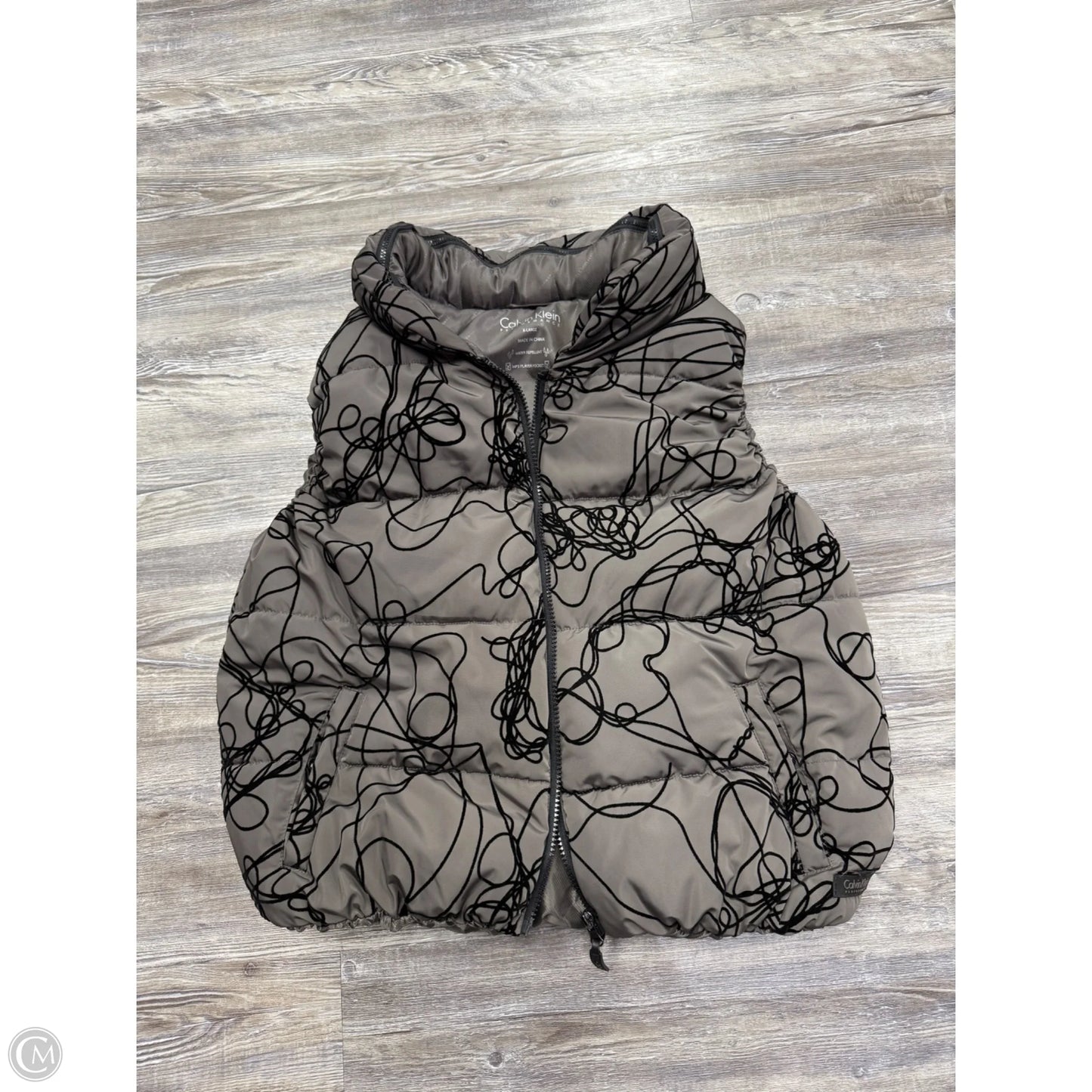 Vest Puffer & Quilted By Calvin Klein Performance In Grey, Size: Xl