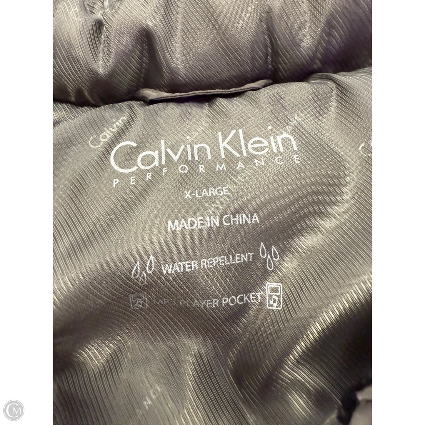 Vest Puffer & Quilted By Calvin Klein Performance In Grey, Size: Xl