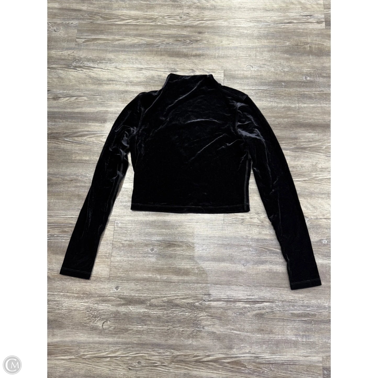 Athletic Top Long Sleeve Collar By Lululemon In Black, Size: 8