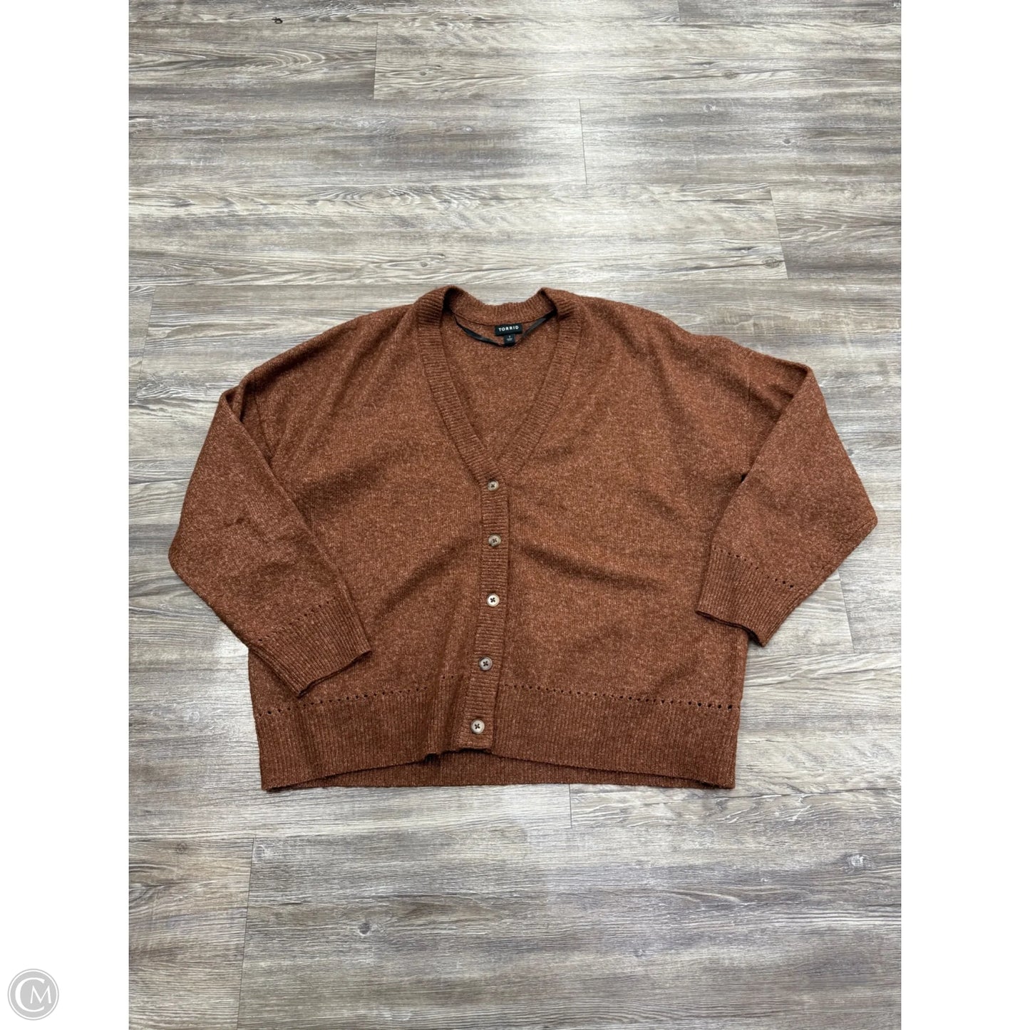 Sweater Cardigan By Torrid In Brown, Size: 1x