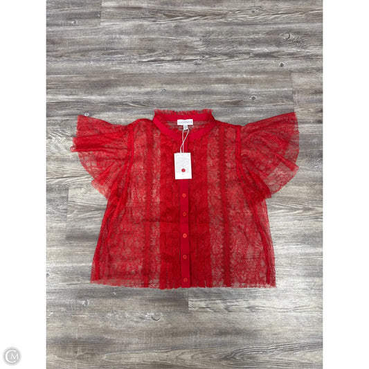Top Short Sleeve By Lucy Paris In Red, Size: M