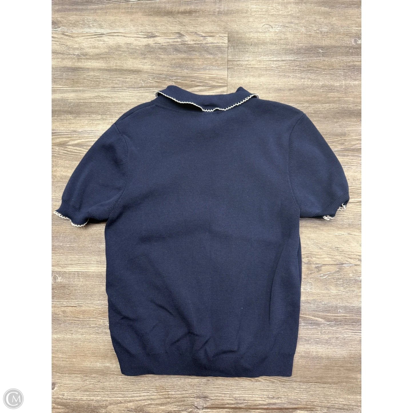 Sweater Short Sleeve By Zara In Navy, Size: S