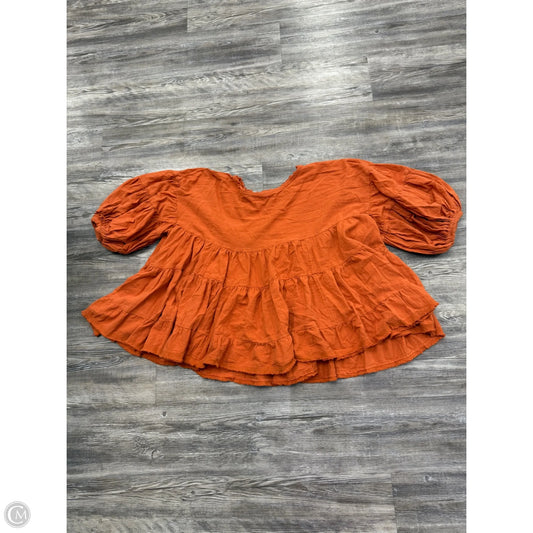 Top 3/4 Sleeve By Free People In Orange, Size: S