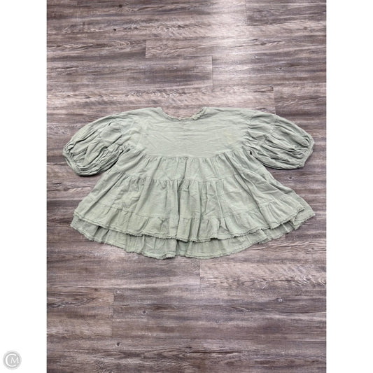 Top 3/4 Sleeve By Free People In Green, Size: S