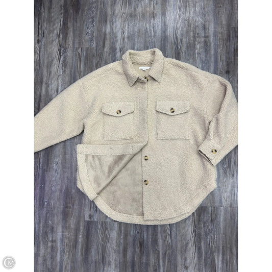 Jacket Shirt By Good American In Tan, Size: S