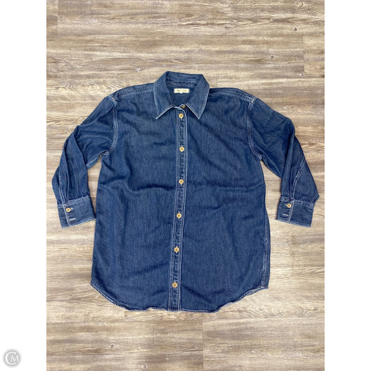 Jacket Shirt By Madewell In Blue Denim, Size: Xl