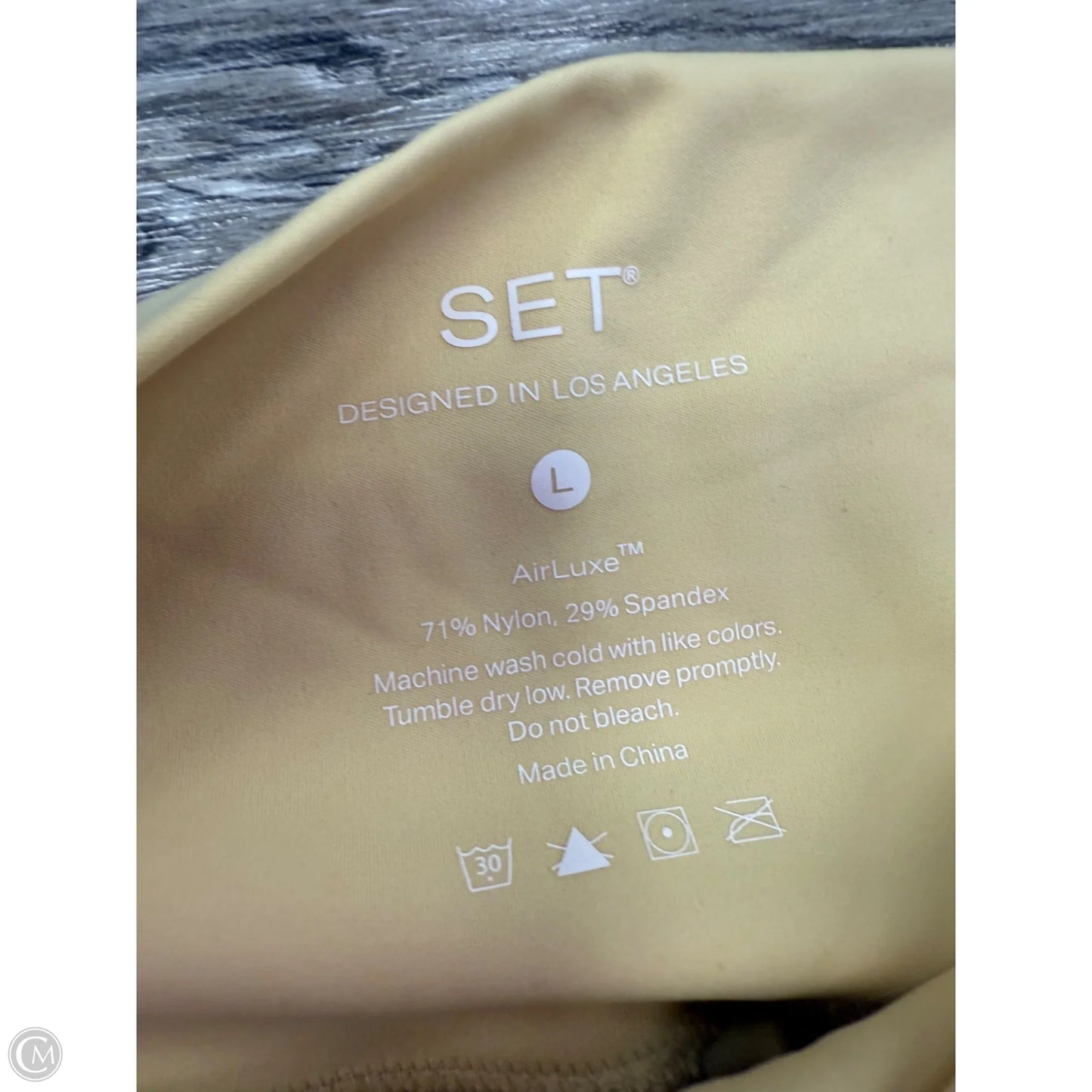 Athletic Leggings Capris By Set Active In Yellow, Size: L