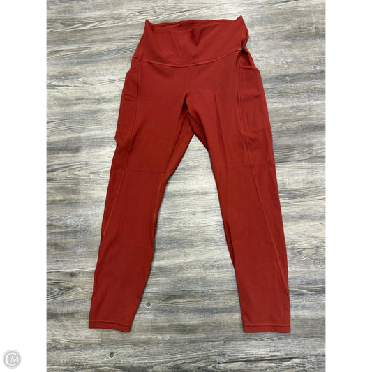 Athletic Leggings Capris By Lululemon In Red, Size: 8