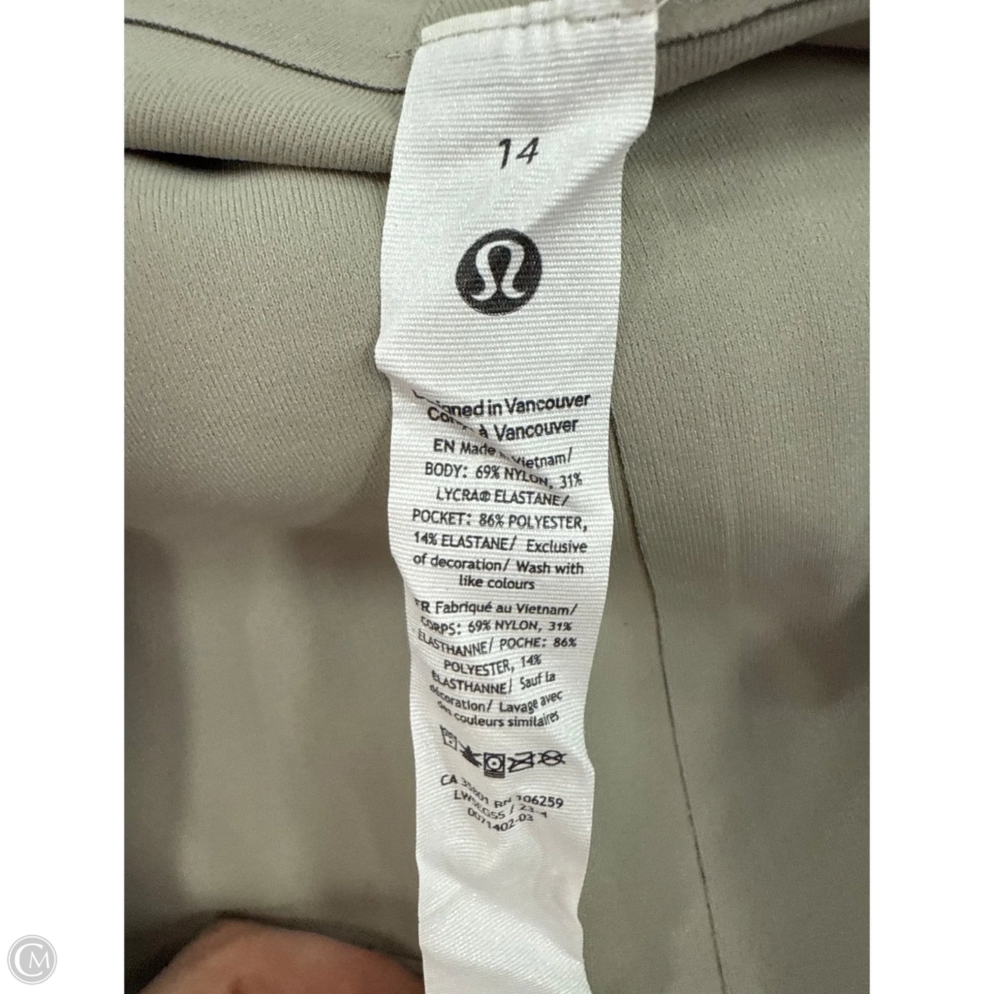 Athletic Pants By Lululemon In Tan, Size: 14