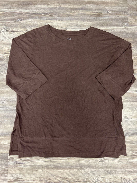 Brown Top Short Sleeve Basic Pure Jill, Size M