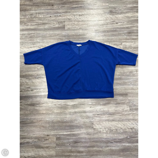 Top Short Sleeve By Cable And Gauge In Blue, Size: 1x