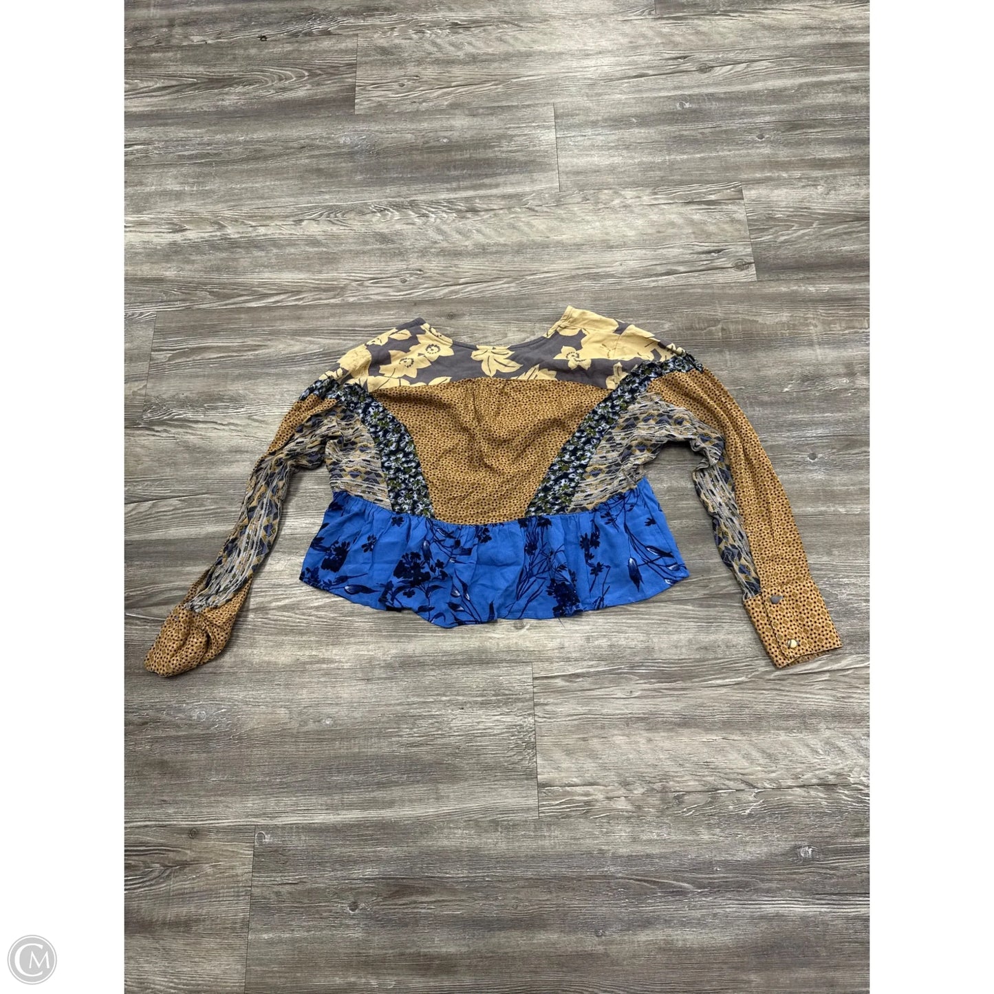 Top Long Sleeve By Free People In Blue & Tan, Size: Xs