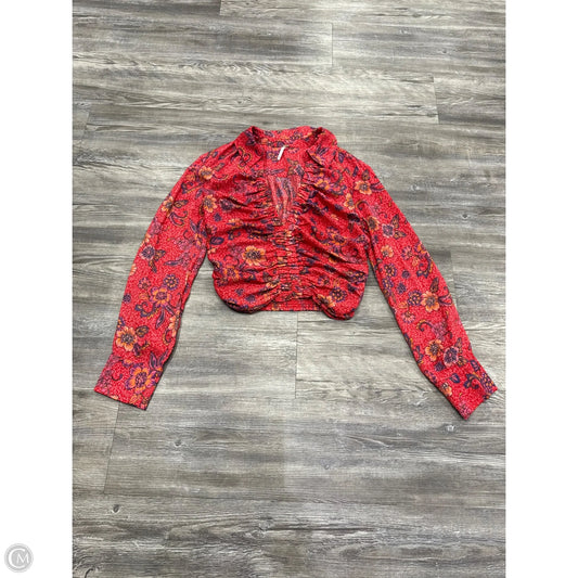 Top Long Sleeve By Free People In Floral Print, Size: Xs