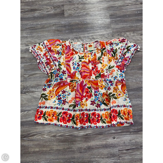 Top Short Sleeve By Farm Rio In Floral Print, Size: S