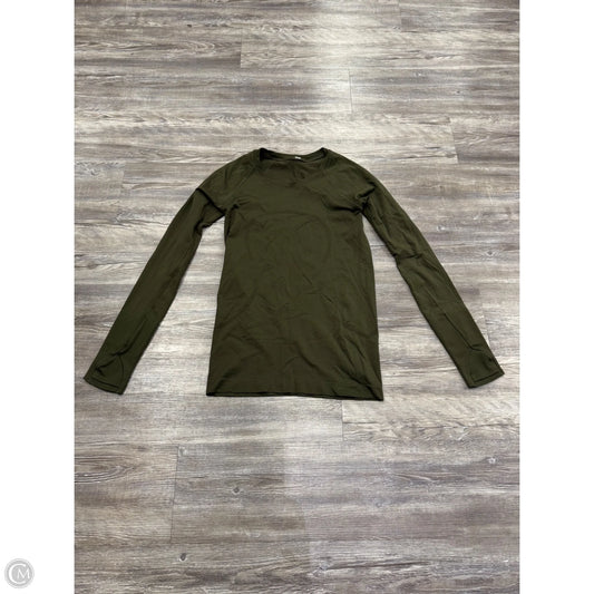Athletic Top Long Sleeve Crewneck By Lululemon In Green, Size: 6