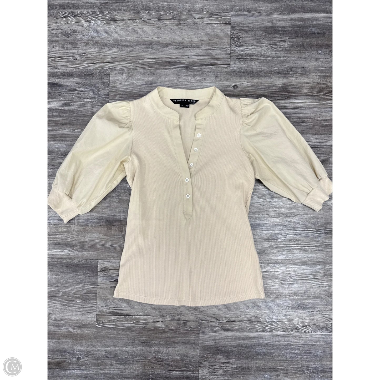 Top Short Sleeve By Veronica Beard In Beige, Size: Xs
