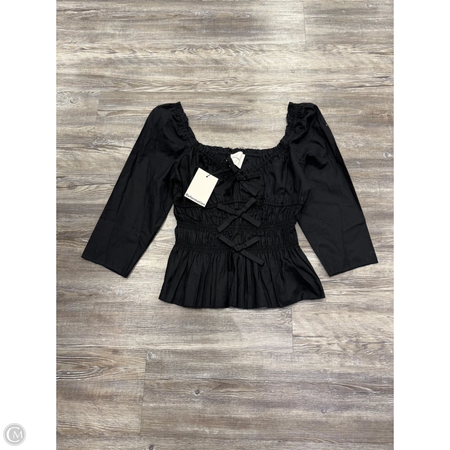 Top Long Sleeve By Reformation In Black, Size: 12