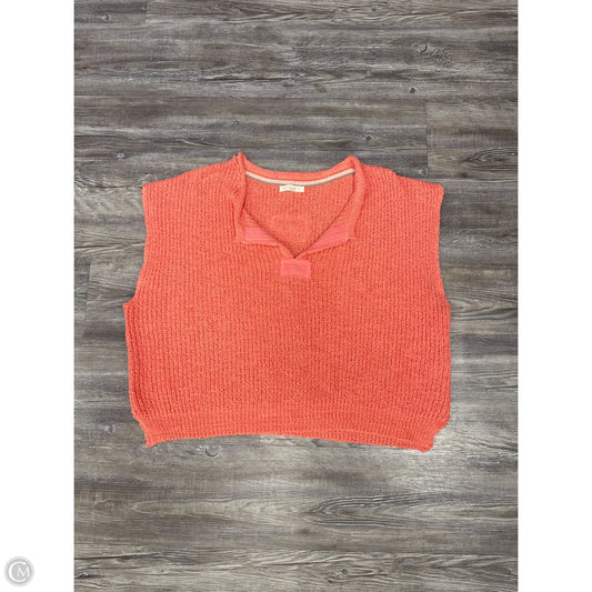 Sweater Short Sleeve By Illa Illa In Coral, Size: L
