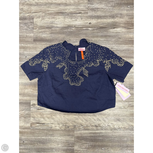 Top Short Sleeve By Never A Wallflower In Navy, Size: Xs