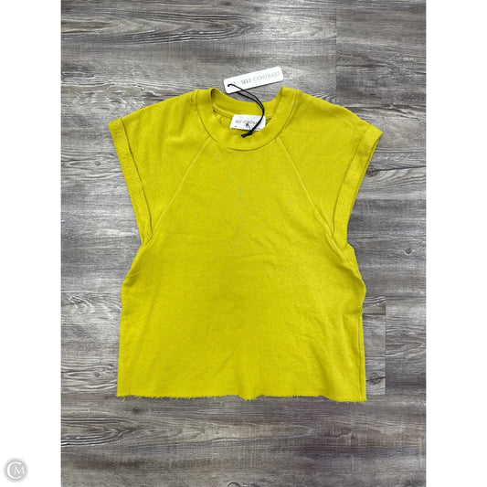Top Short Sleeve By Self Contrast In Chartreuse, Size: Xs