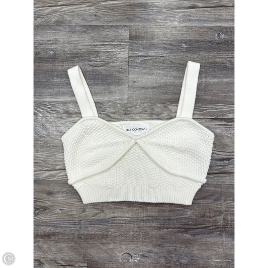 Top Sleeveless By Self Contrast In White, Size: S