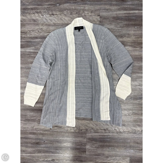 Sweater Cardigan Designer By St. John In Grey & White, Size: S